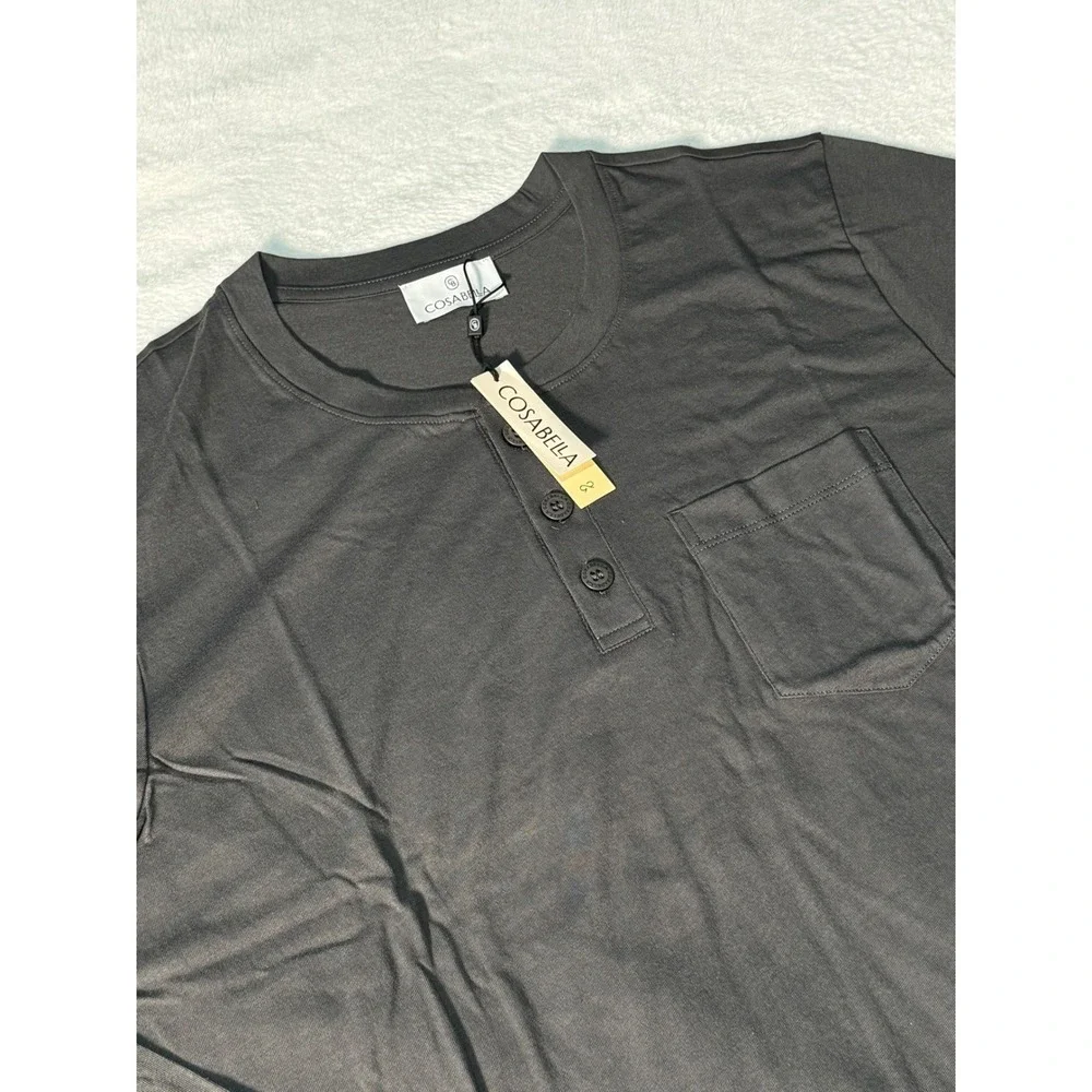 Cosabella Gray Pima Cotton Modal Henley Pajama Set  Lounge Jogger‎ Pants size M